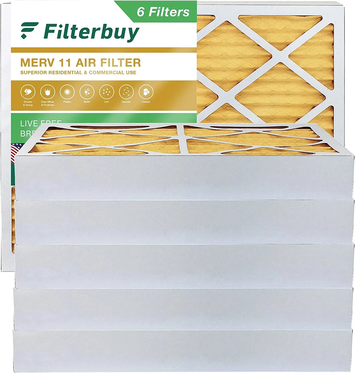 (6-Pack) MERV Furnace Pleated Filterbuy AC Air HVAC Filters 11 20x24x4