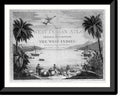 casks, the West the showing Indies on beach 17-7/8" Framed and Historic harbor], [A a in Natives in the and British two Print, large with scene sailor three x ships 21-7/8"