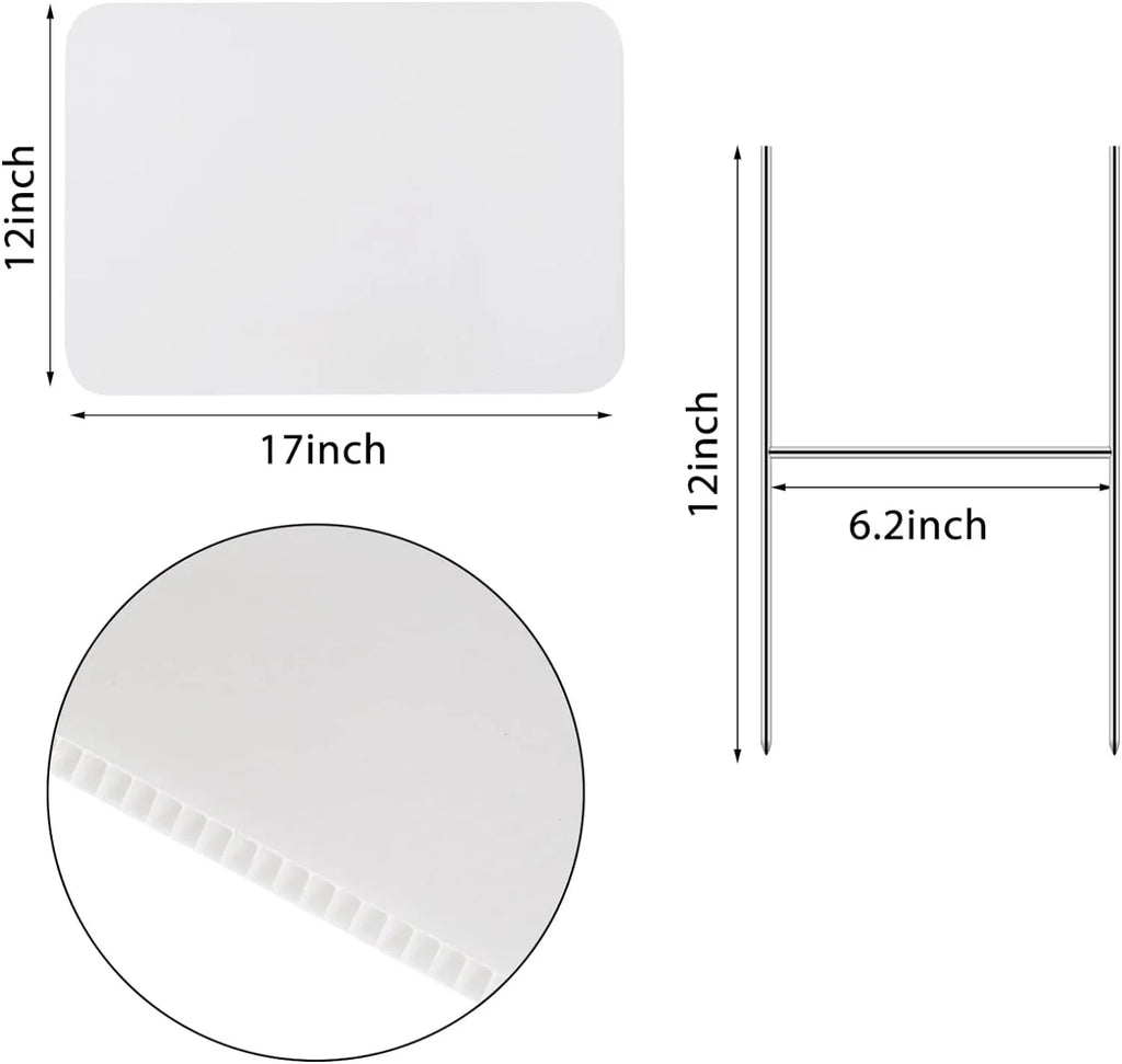 Pack Happy Guidepost, 4 Yard 12 Stakes, House Garage 17 Open Decorations, x Lawn Signs with Sign Garage White Birthday, Inches Garden Blank for Yard Thten Sale Signs Large Sale, Rent,Party