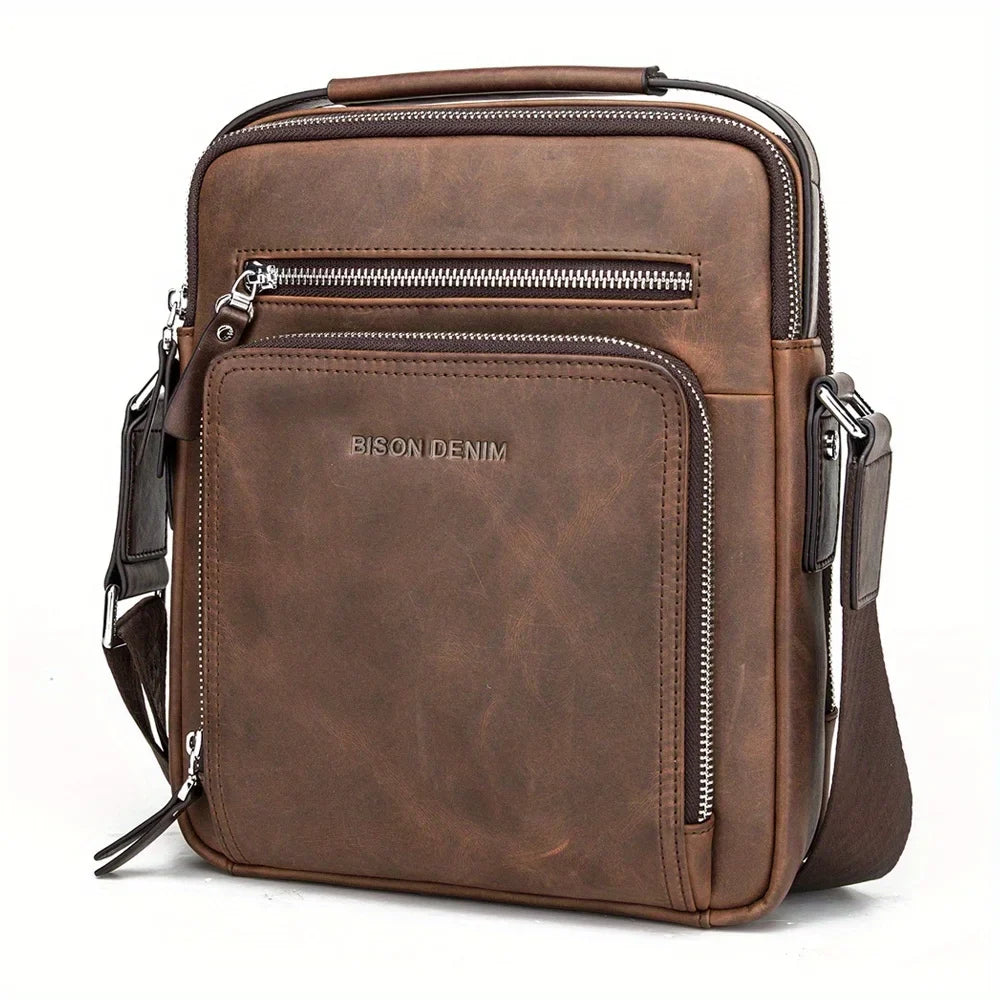 Designer DENIM Men‘s Genuine Casual Vintage Handbags N2333-1ZF MICHROE Shoulder Leather Cowhide Bag Crossbody Messenger Bag