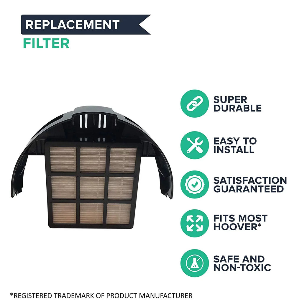 303172001 Crucial Windtunnel, 303172002 UH70601 UH70600 Style Pack HEPA Filters Filter; With Fits 902404001 of Hoover Part Rewind Bulk Cartridge Vacuum T-Series UH70120 Compatible # UH70603 1 Models:
