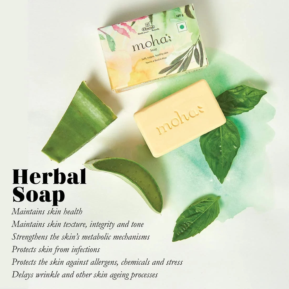 Gel, Moha With & 100 Pamer Face Bathing Of Soap, Vera Soap X Body Gram Goodness 3 & Herbal Aloe Unisex Product Soap, Basil Neem,