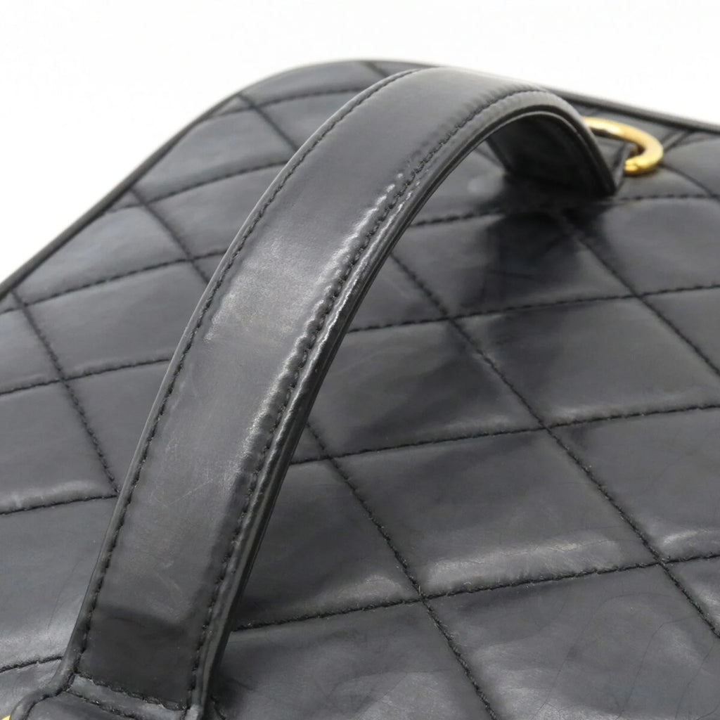 Leather Coco CHANEL Black (Fair) Handbag Shoulder Vanity Pre-Owned Mark Chanel Matelasse Bag