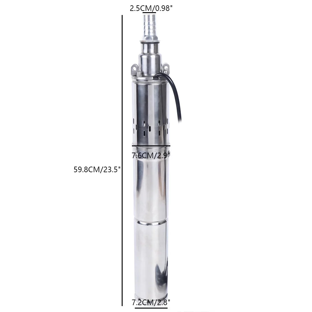 Screw Head 370W Pump Solar for Stainless Irrigation Pond Pump Farm Solar Well Water Deep Pump 24V Submersible
