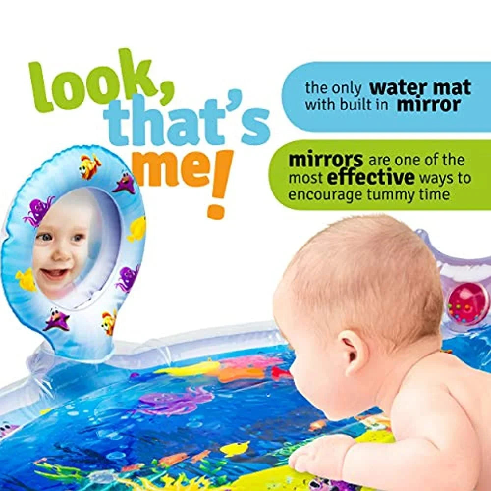Mirror Perfect The Center Play rattles and Inflatable with Stimulation Activity Time Your Toddlers Baby's Growth Infants Fun Water Tummy Premium mat time Splashin'kids