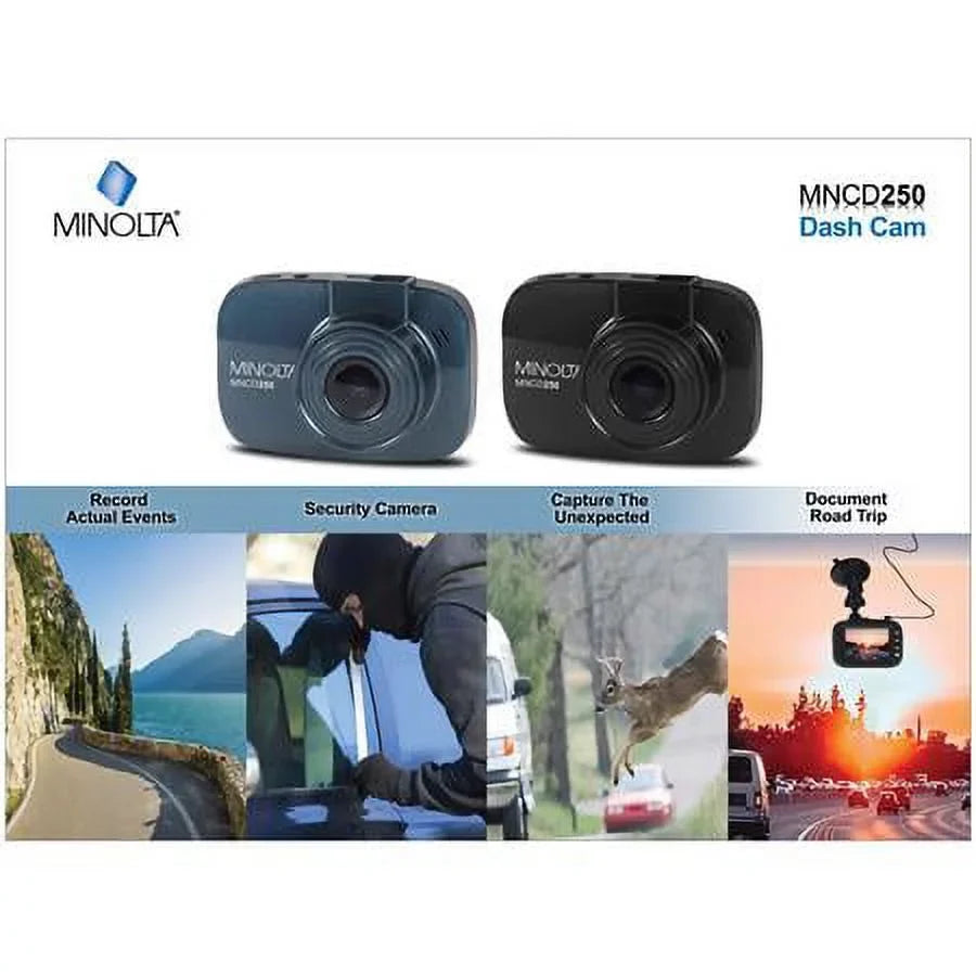 Blue 12MP MNCD250 Cam, Screen LCD Dash 2.2" Full HD