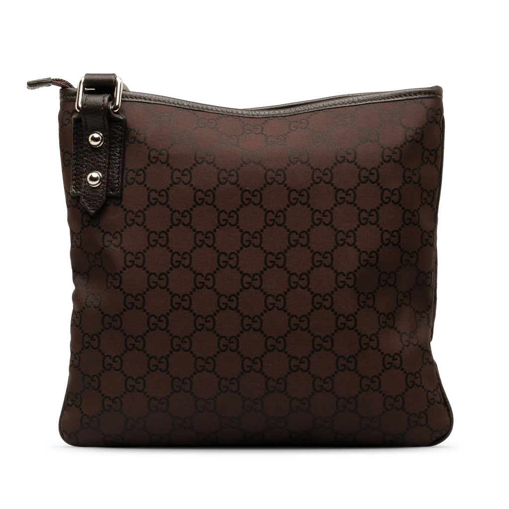 Authenticated Crossbody Nylon Crossbody Brown Bag (Good) Pre-Owned GG Fabric Gucci Jolicoeur Unisex