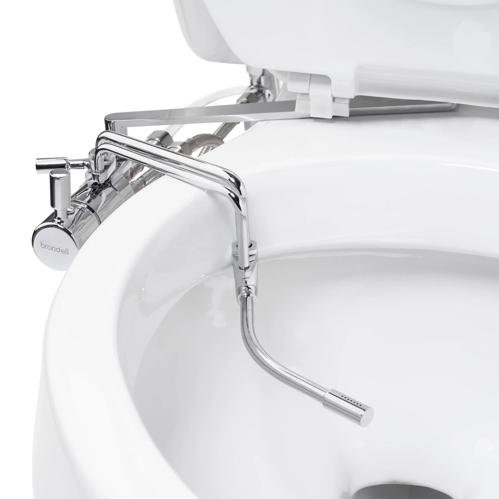 All Bidet Brondell Wand, Attachable Metal Temperature Dual in with Silver Adjustable Side-Mounted Spray
