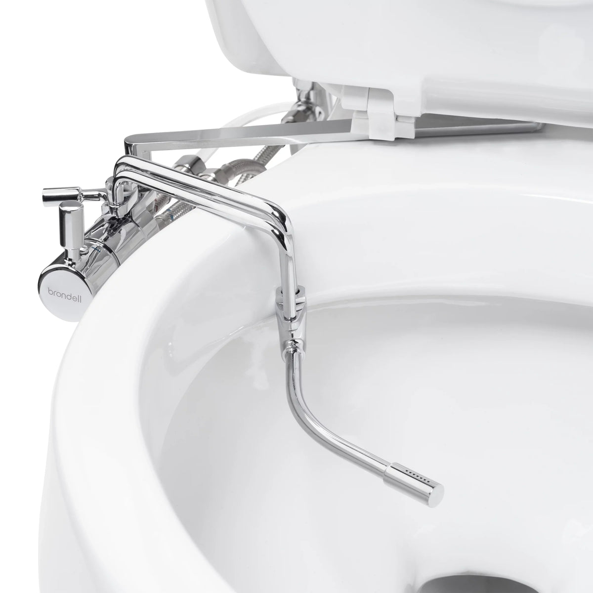 All Bidet Brondell Wand, Attachable Metal Temperature Dual in with Silver Adjustable Side-Mounted Spray