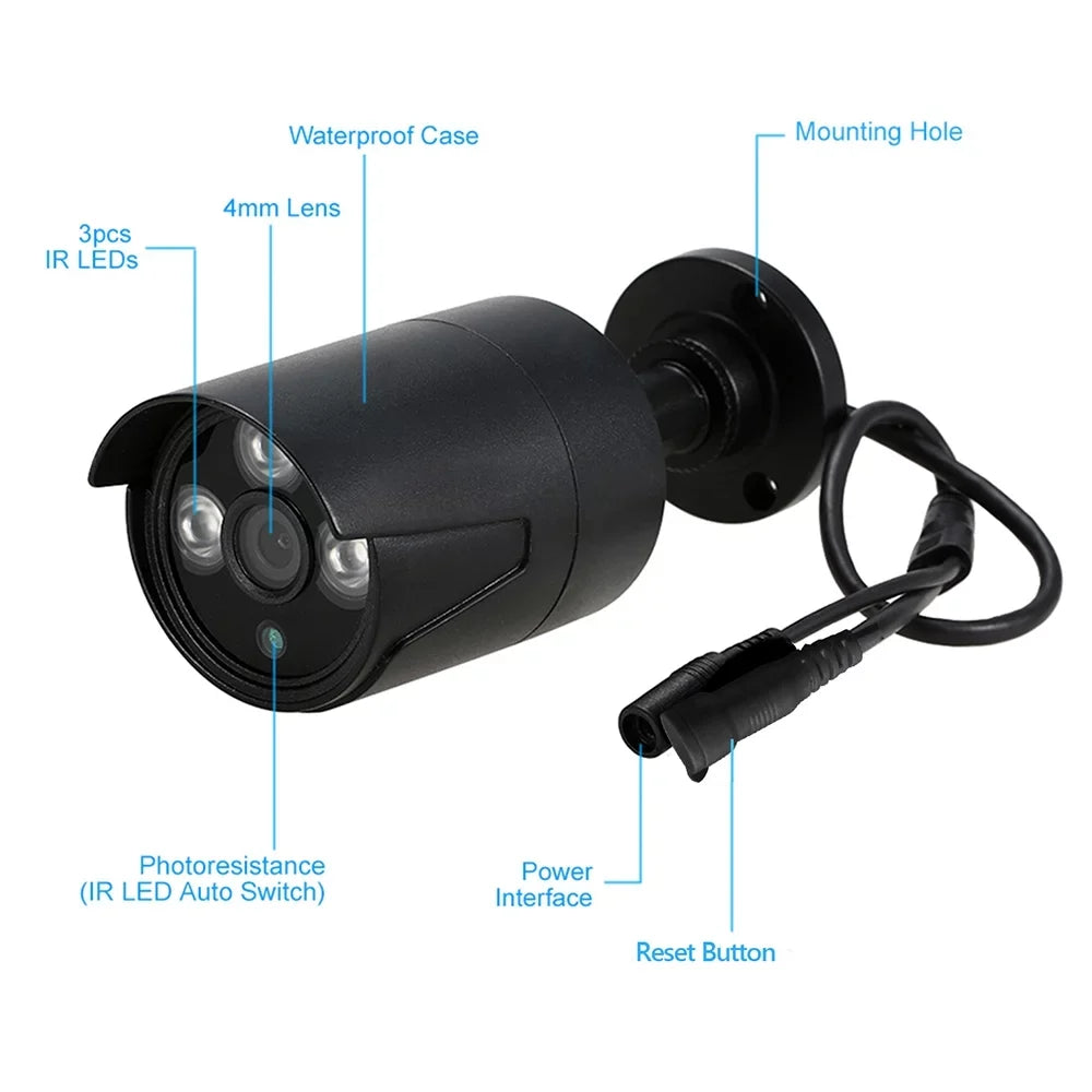 Motion Kit Waterproof P2P 1080P 4pcs HD with Detection Camera Control WiFi WiFi CCTV NVR IR-CUT Night System 1.0MP IP Phone 4CH Wireless Outdoor Vision for Support