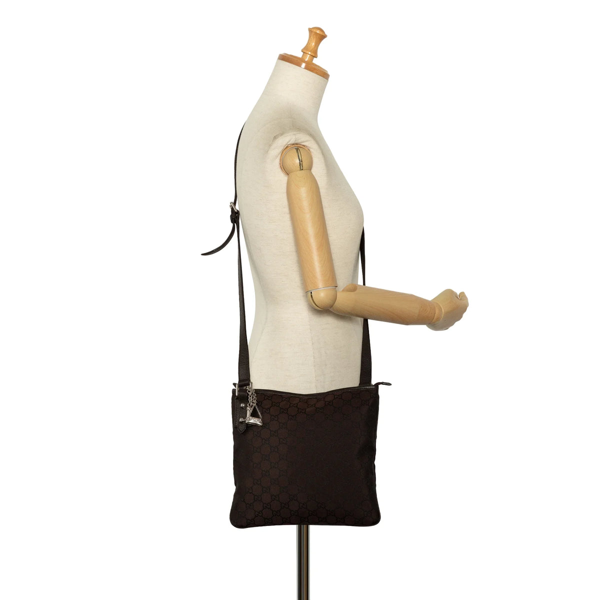 Authenticated Crossbody Nylon Crossbody Brown Bag (Good) Pre-Owned GG Fabric Gucci Jolicoeur Unisex