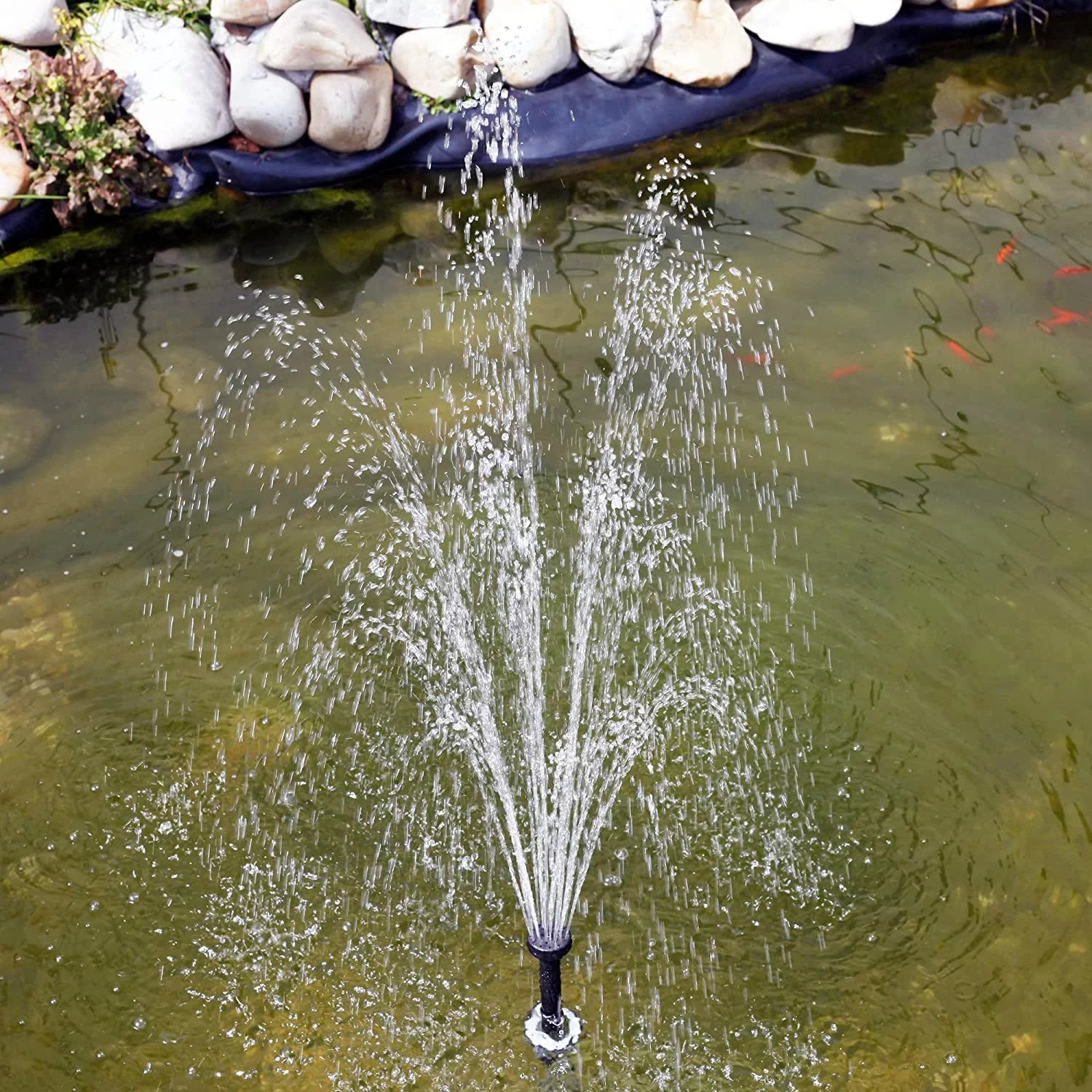 for (No Protection 25W Panel 370GpH Solar Pond, 25W KIT: Aquarium Pump Backup DC Pump with Fish Water and 18V Water Battery) Solar Fountain, Dry-Run