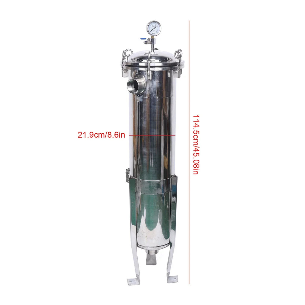 High Steel Pressure Bag 150PSI Stainless In/Out Housing Filter NPT 2in