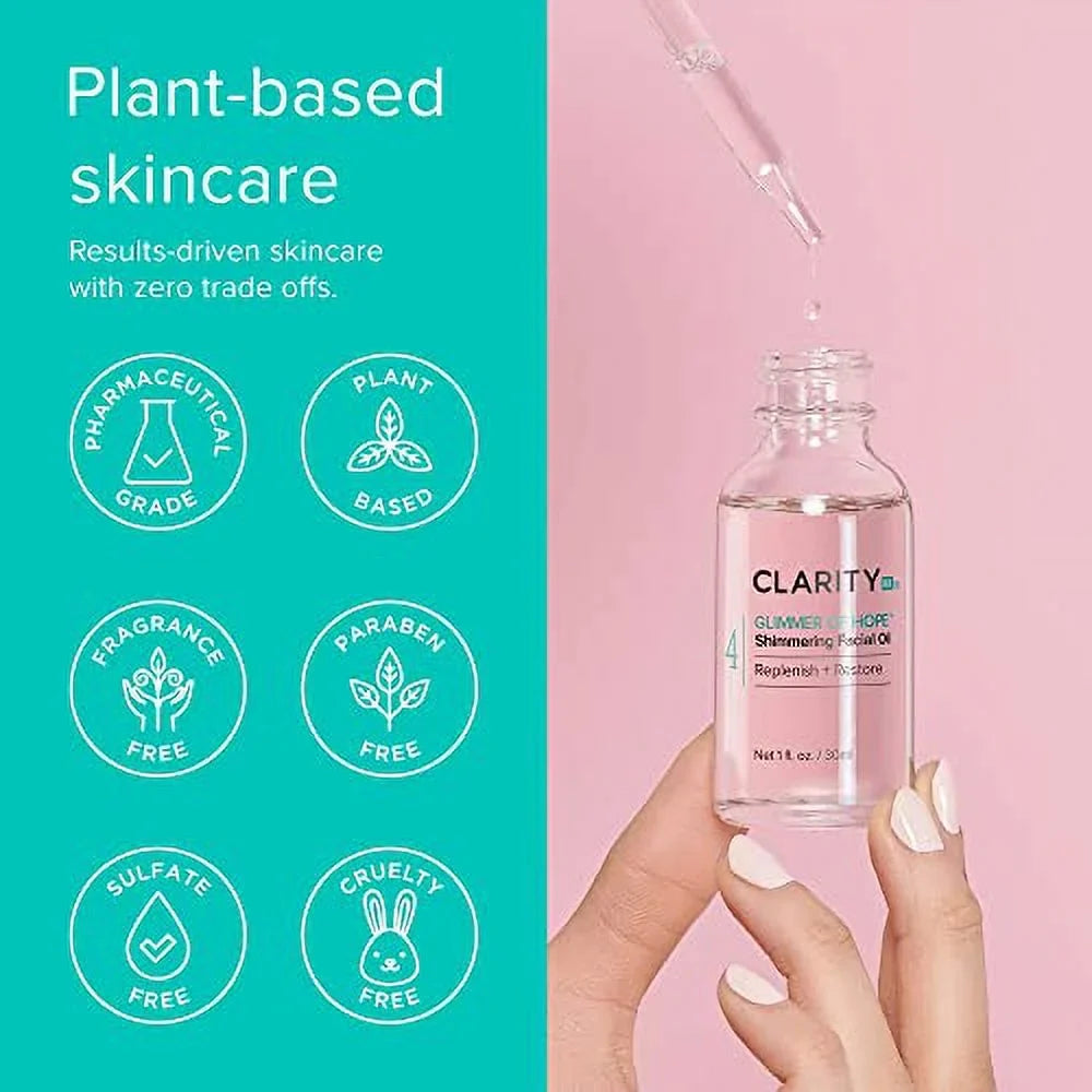 Moisturizing Aging Jojoba for Skin Oil, of (1 Plant-Based ClarityRx Rose & Hope with Natural Shimmering Treatment Glimmer Facial Restorative & fl Face oz) Dry Coconut,