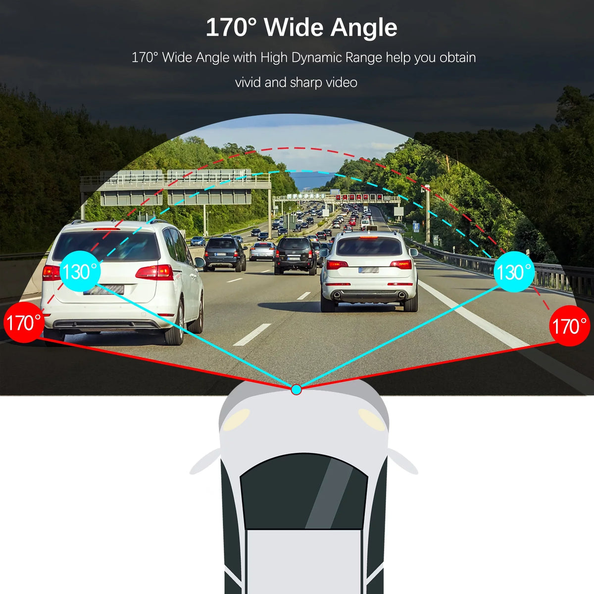 Car 1080P Vision HD Support Loop Camera Angle DVR ADAS Recording Night Recorder 170 Dash Road Wide USB Video