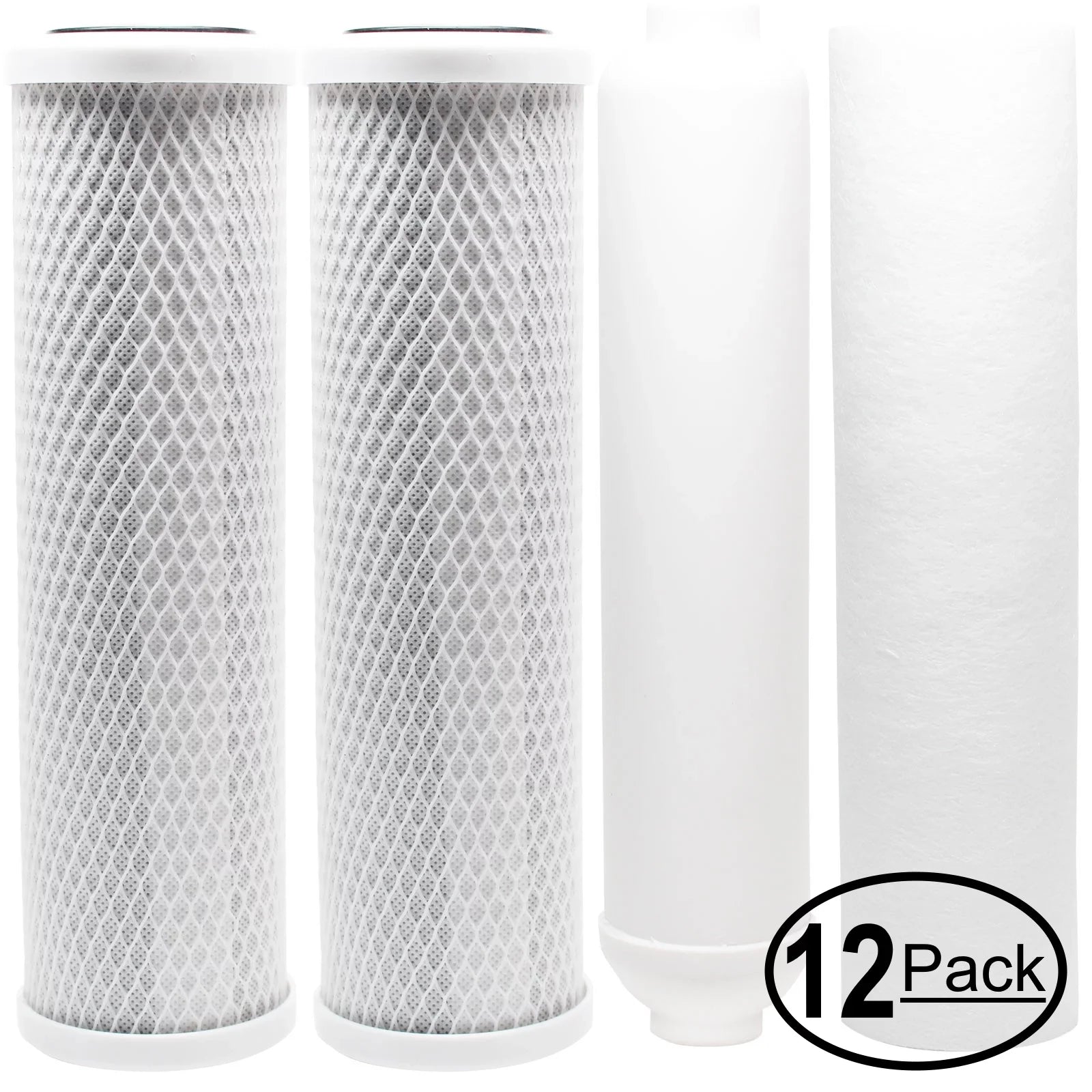 & for Inline RO Filter Kit Cartridge Includes Filters, Filter Watts - Filter Brand System Denali Carbon 12-Pack - Block for RO-TFM-5SV PP Replacement Sediment Pure