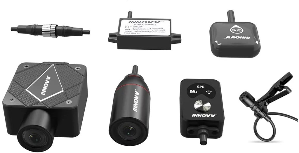 HD Resolution, Motocam Dual WiFi, GPS, Resistance Channel Mode 4K Ultra INNOVV Motorcyle (32GB) and IP67 K5 Water with Parking