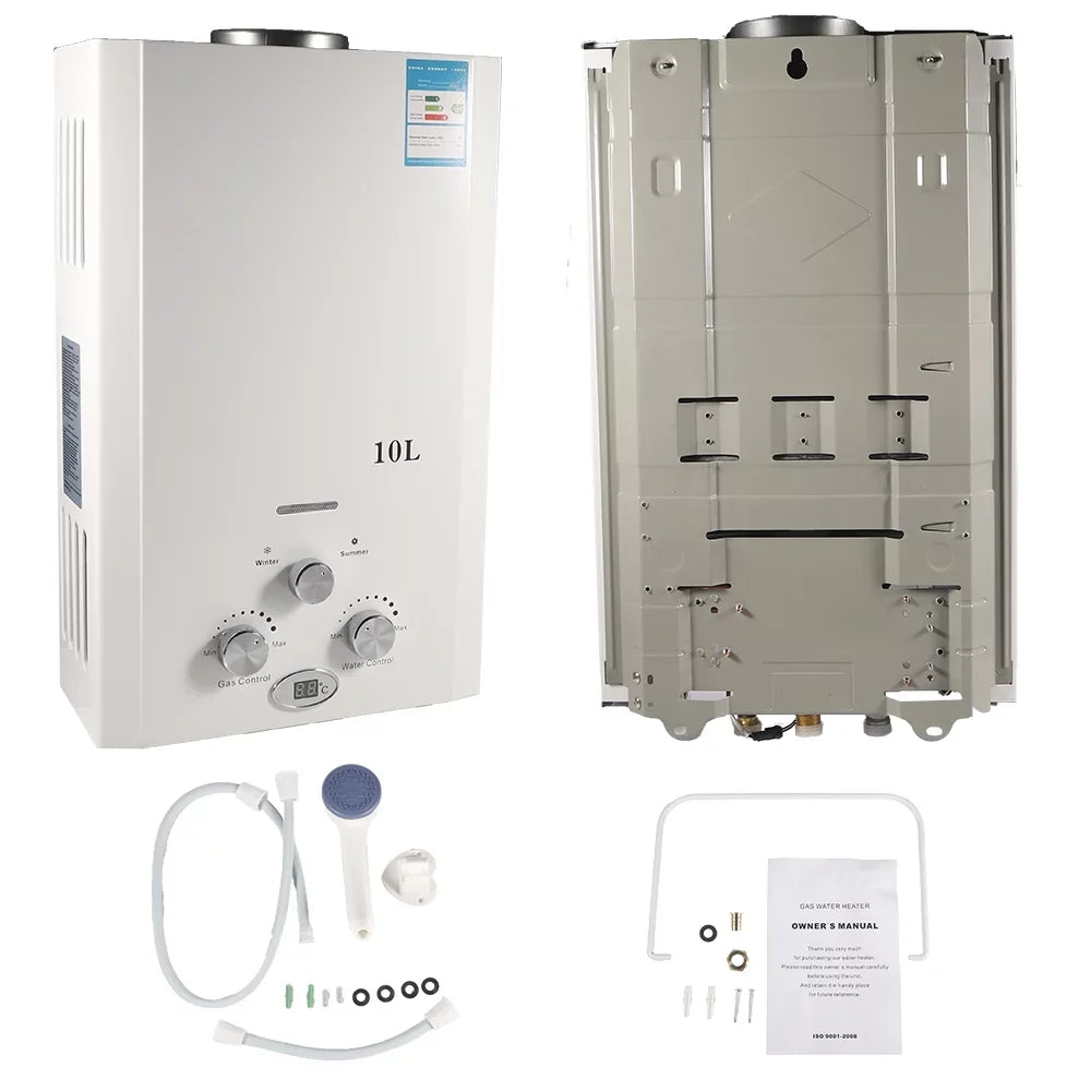 Tankless · Gas Head Instant Hot Heater Kitchen Natural G PEH 10L Water Boiler w/Shower