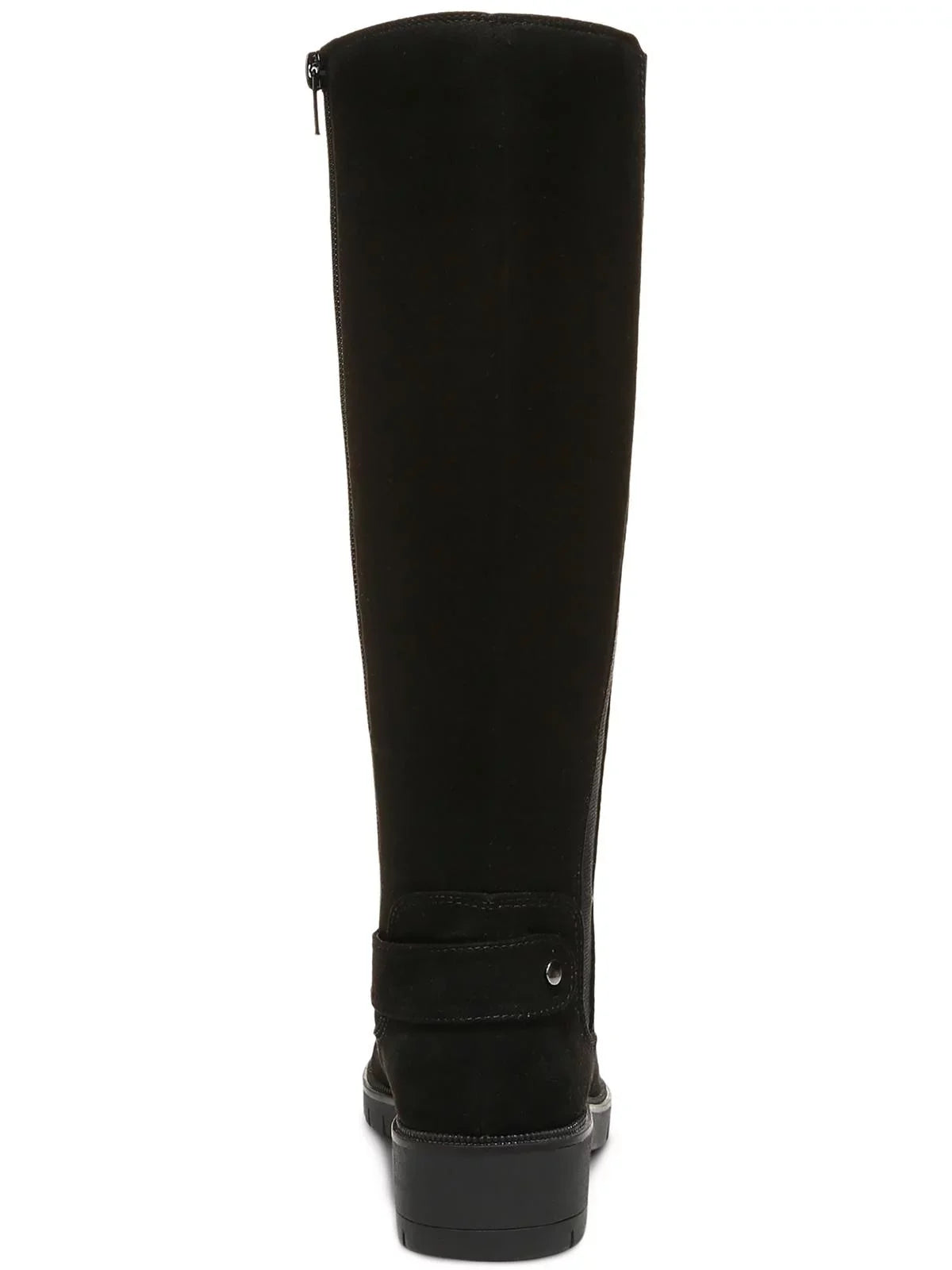 Boots Padded Round Lug Strap Sole Gwynn Toe Shoes Womens Accent Side Black COMPANY M STYLE Heel Zip-Up Block & 6 Goring