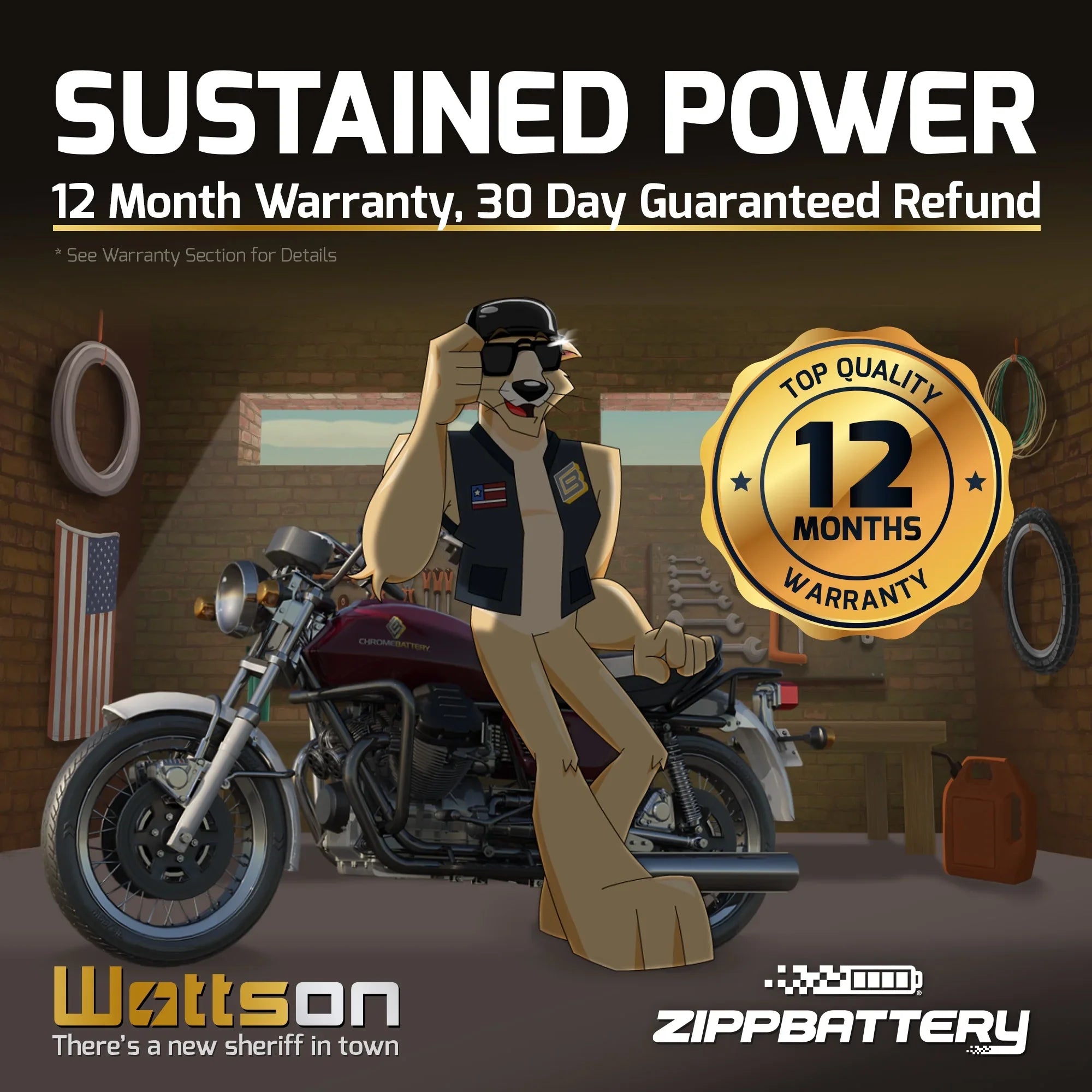 Suzuki Performance Battery - For Drz400Sm Agm Yt7B-Bs High 2008 Motorcycle
