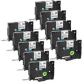 8m GREENCYCLE Black Label Wire H110 Compatible D600 Label use Brother on TZe-FX231 12mm H100 TZe-231 for Tape TZe TZ Cable PT-D210 Flexible TZ-FX231 ID TZ-231 P-touch 10PK D400 Maker White in
