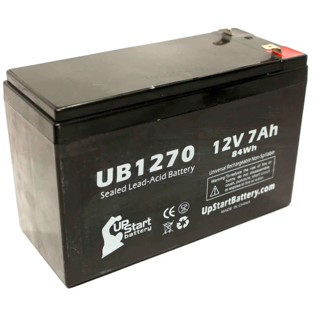 Sealed Battery Includes (12V, 4 Replacement Universal Battery - F1 UB1270 7Ah, SLA) Acid Pack Terminal, 7000mAh, Terminal AGM, F1 PCM35 - Lead Compatible - to F2 Upsonic 2x Adapters