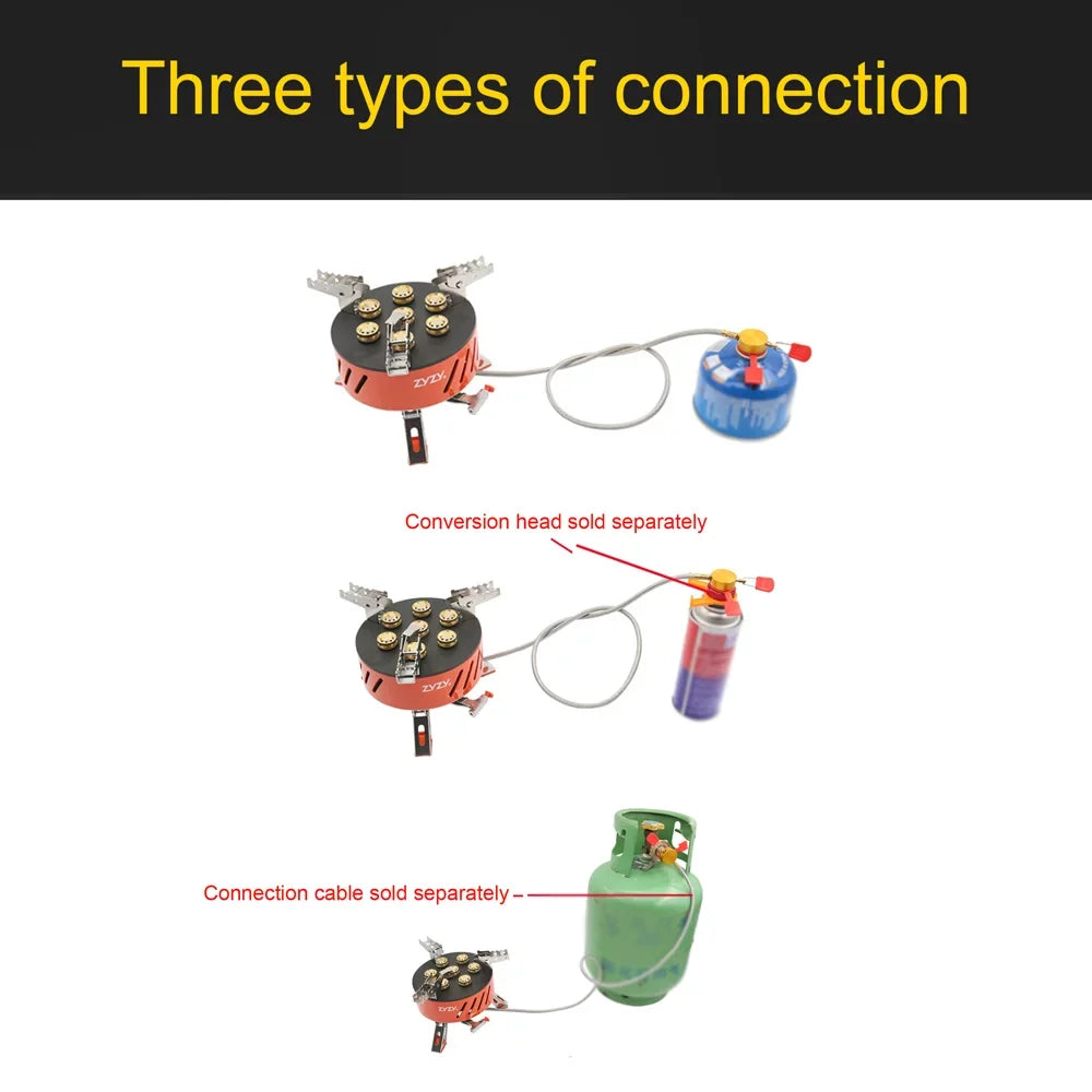 Windproof Camping Outdoor and Stove, Furnace 7-Core High-Power - Stove ZYZY Gases