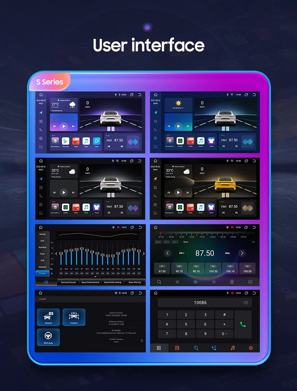 '+AHD for Car 4+32GB GPS Stereo Radio (07-13) Touchscreen Toyota Inch Android 10.1 Carplay/Android DSP QLED Auto Tundra 12 Camera (08-17), Sequoia Navigation