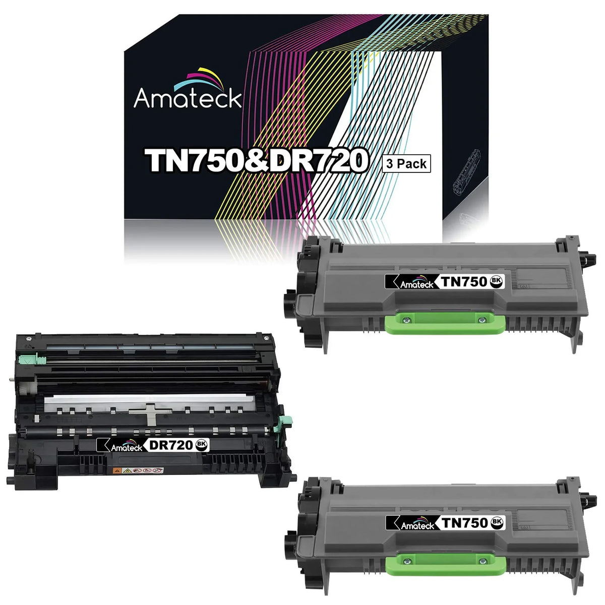 8950DW, for 8155DN Drum) HL-5440D, TN750 Toner+1 (2 Amateck Pack 3 Compatible DR720 MFC-8510DN, 8150DN, Brother 5450DN, 6180DWT, 6180DW, Replacement DCP-8110DN, 5470DW, 8810DW, for 8910DW, 8710DW,