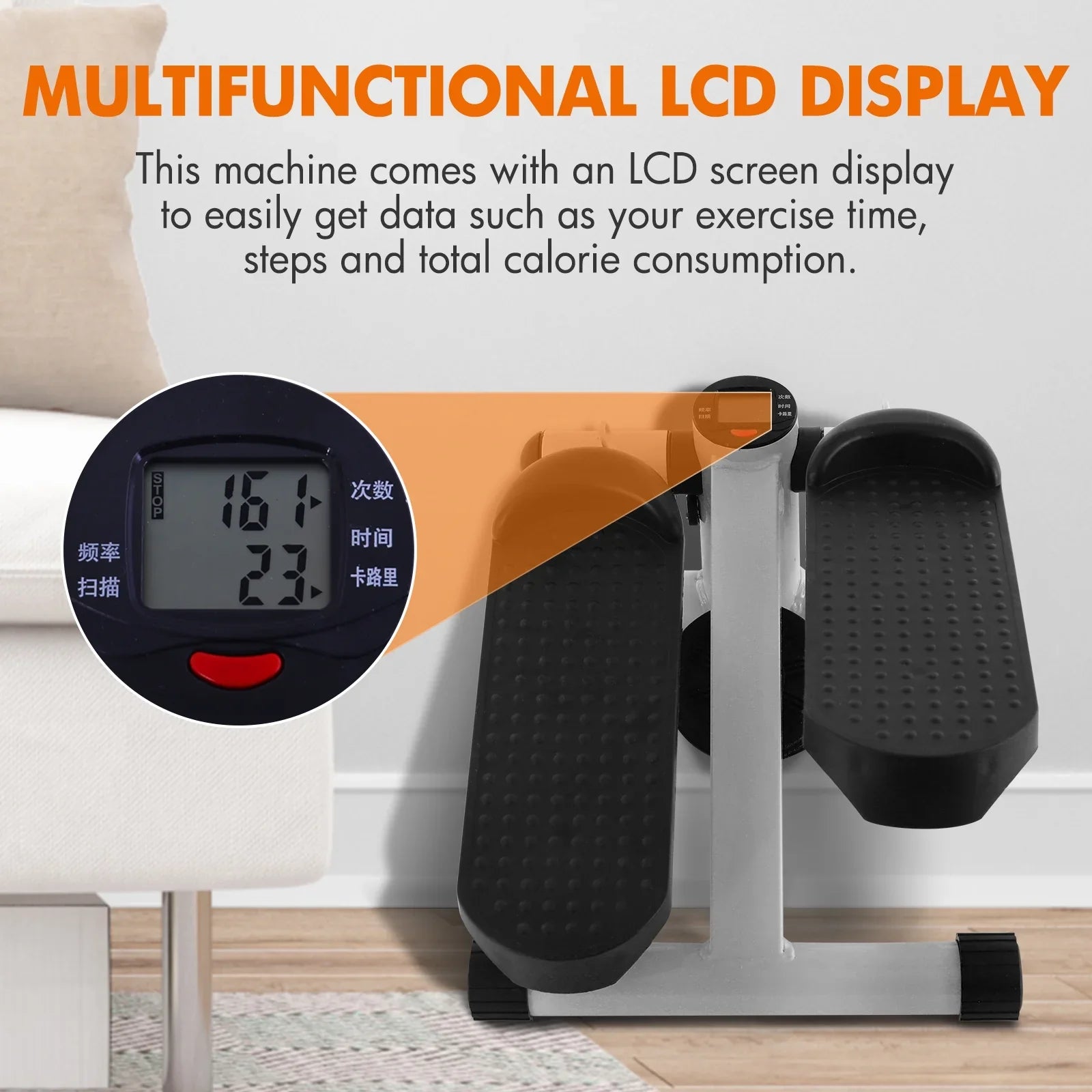 Exercise, Cardio Stepper with Stride Stepper Height Resistance Mini Stepper Equipment Gray for Bands, Stair Adjustable