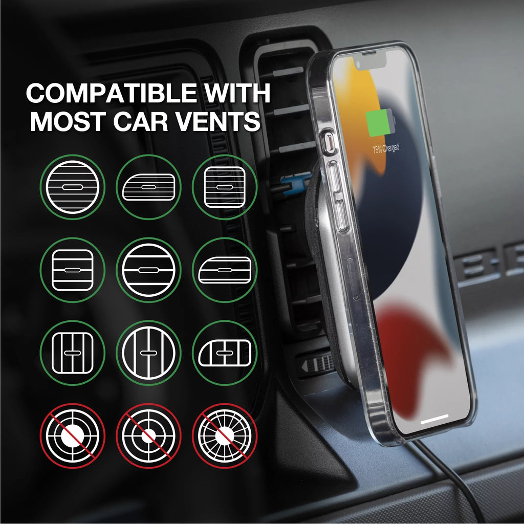 Dash/Vent Mount Magnetic Galaxy Charging W/ MagSafe MPQ5DV-SP1 Compatible Scosche Wireless iPhone,