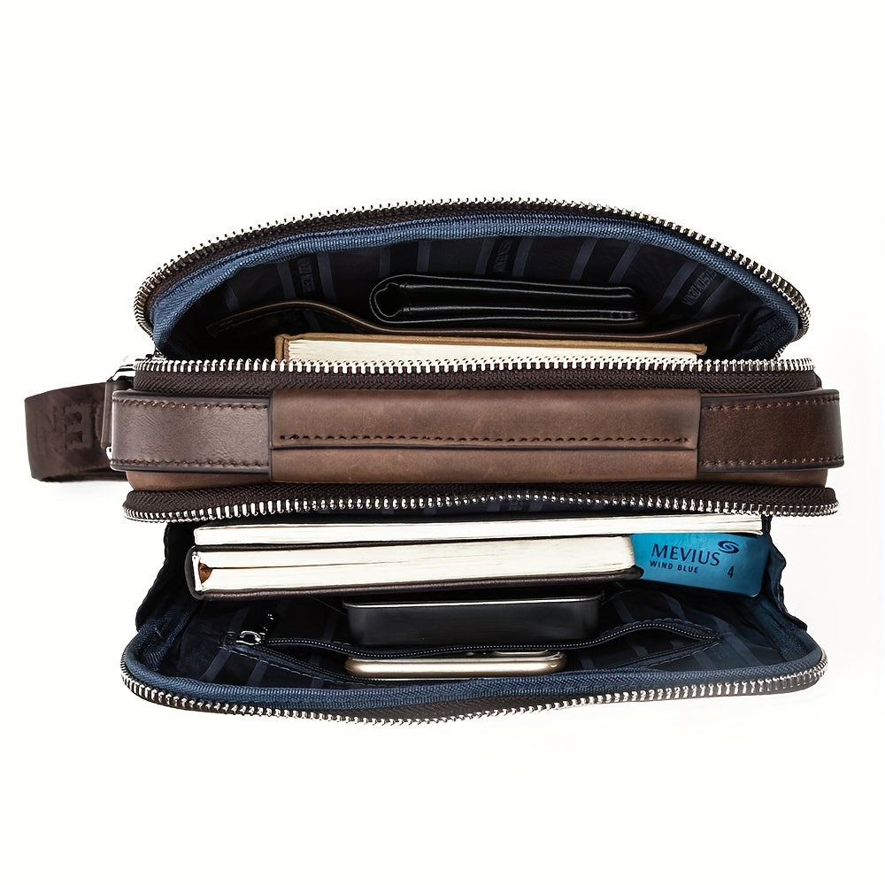Designer DENIM Men‘s Genuine Casual Vintage Handbags N2333-1ZF MICHROE Shoulder Leather Cowhide Bag Crossbody Messenger Bag