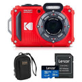 Camera Rugged Bag Waterproof Card Memory Camera, 16MP 32GB Full and Bundle WPZ2 HD PIXPRO Red, with Digital