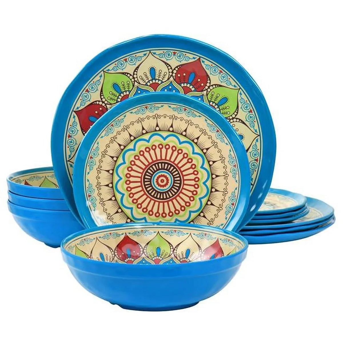 Melamine Piece 12 Camilla Dinnerware Elama Set