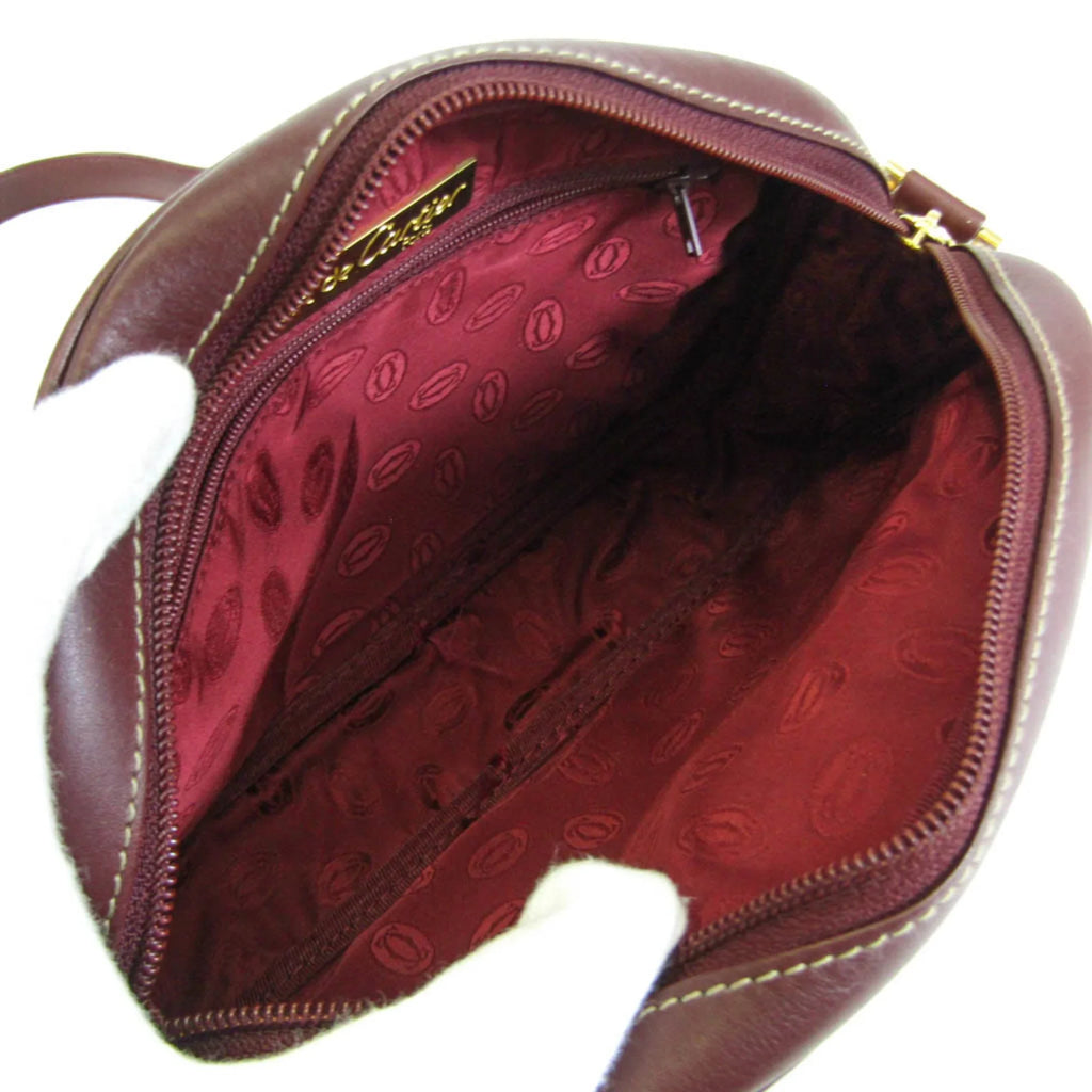 Bordeaux Cartier (Good) Must Leather Bag Women's Pre-Owned Shoulder