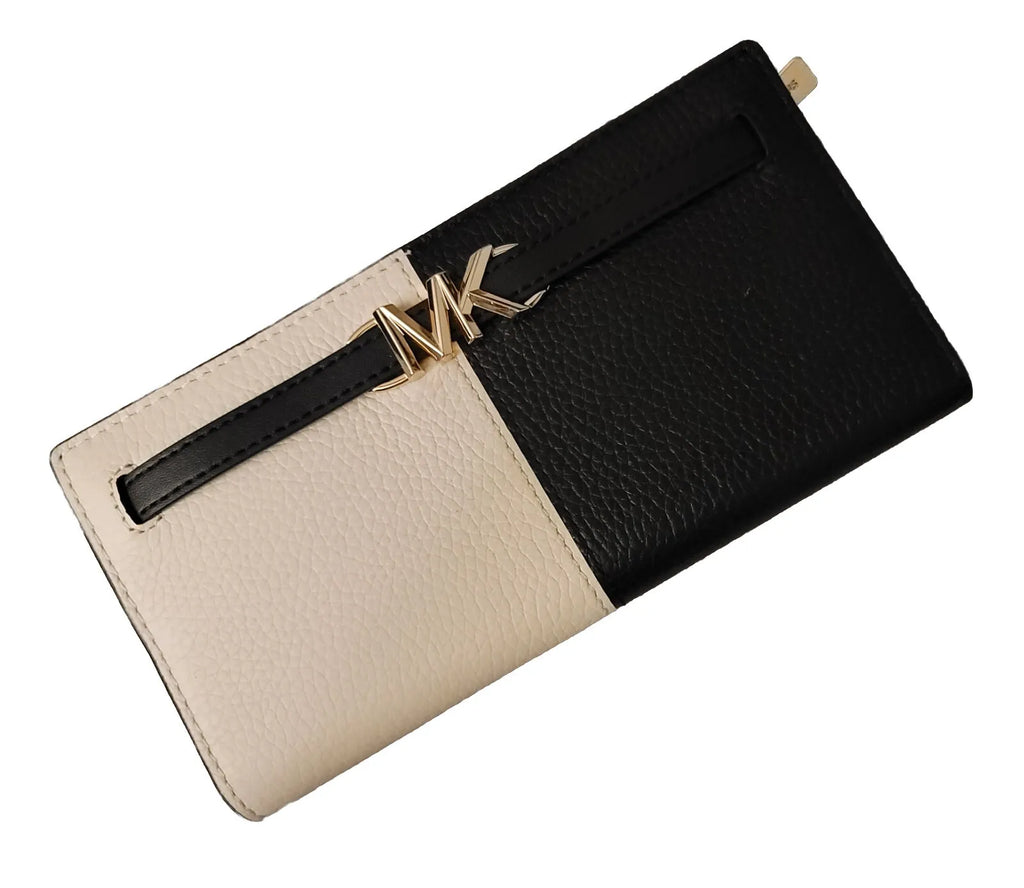 SET KORS MICHAEL LARGE SNAP WHITE BIFOLD BLACK WALLET FLAP AND JET REED