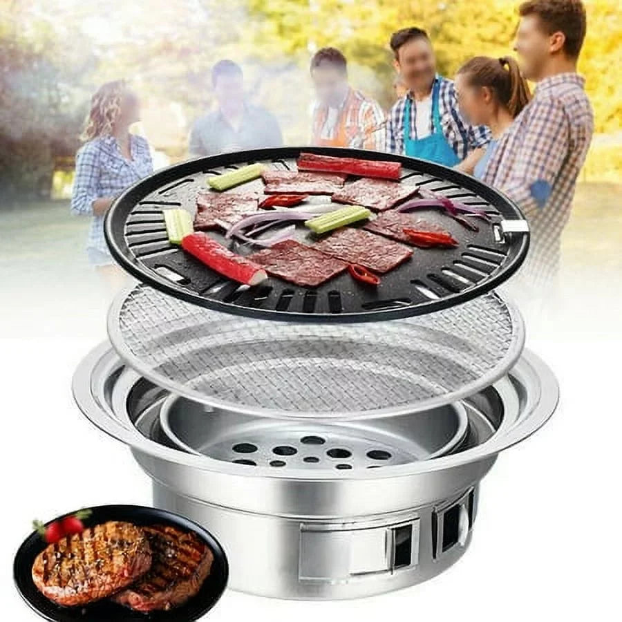 Table Barbecue Picnic Japanese Hibachi BBQ Cooker Korean Stove Stainless Grill