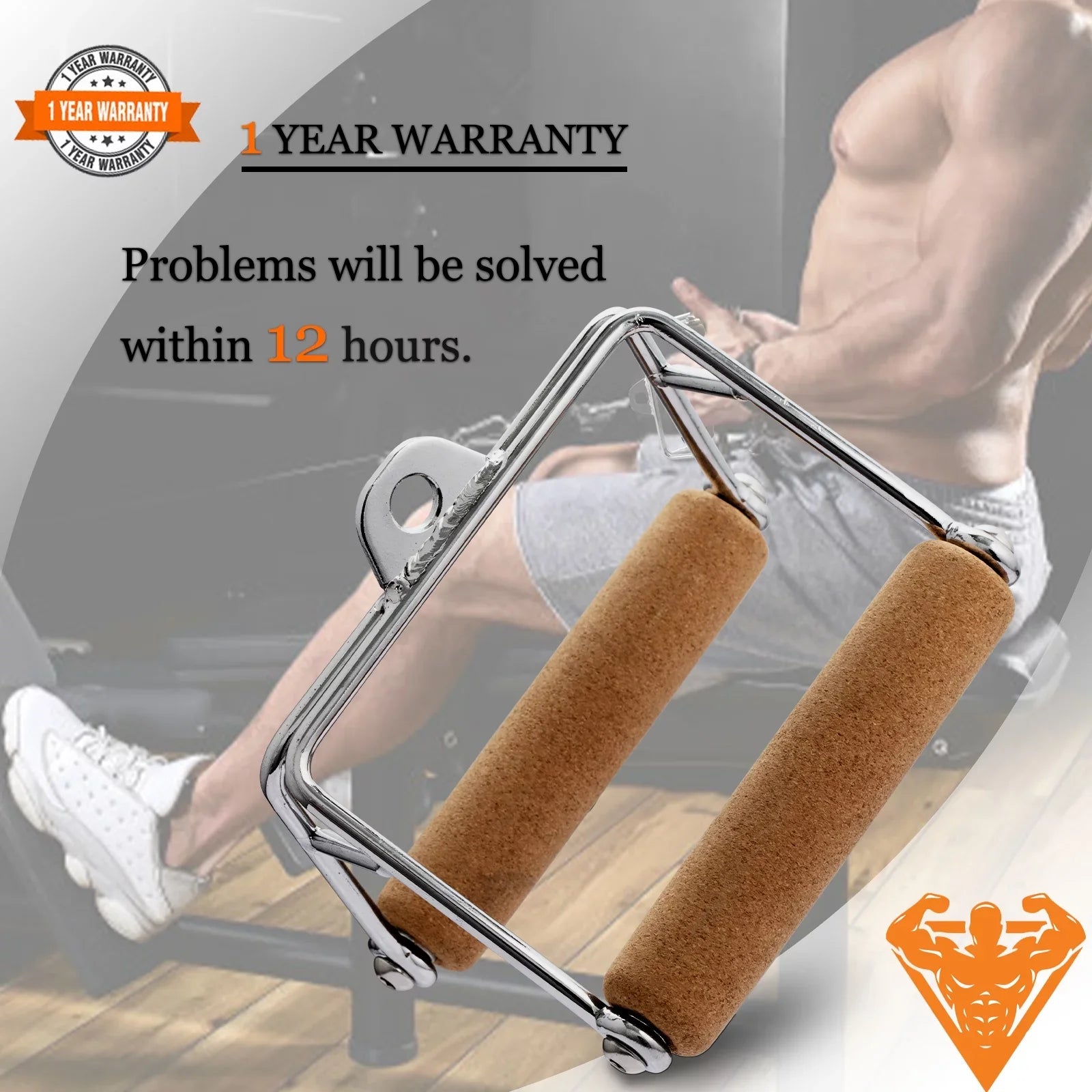 Non-Slip Natural Ymam.Light V Cable Handle Machine Handles Home Handles, Gym Pulldown D Tight Row Double Row Handle, Grip Attachment For Cork