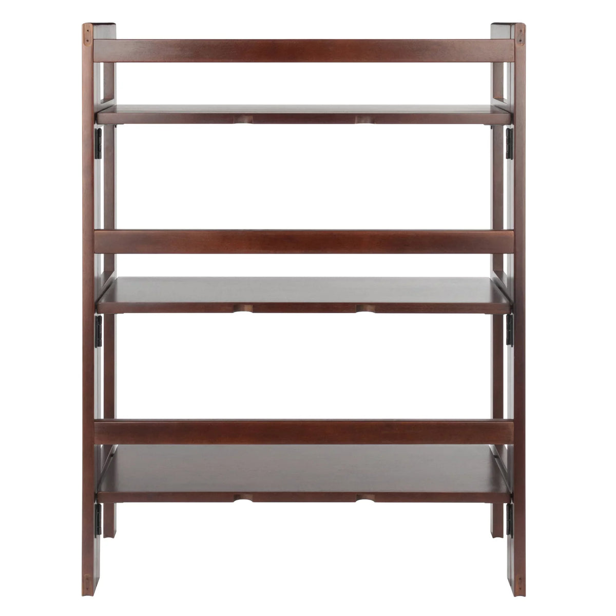 Terry Walnut Foldable Finish 3-Tier Wood Stackable, Shelf, Winsome
