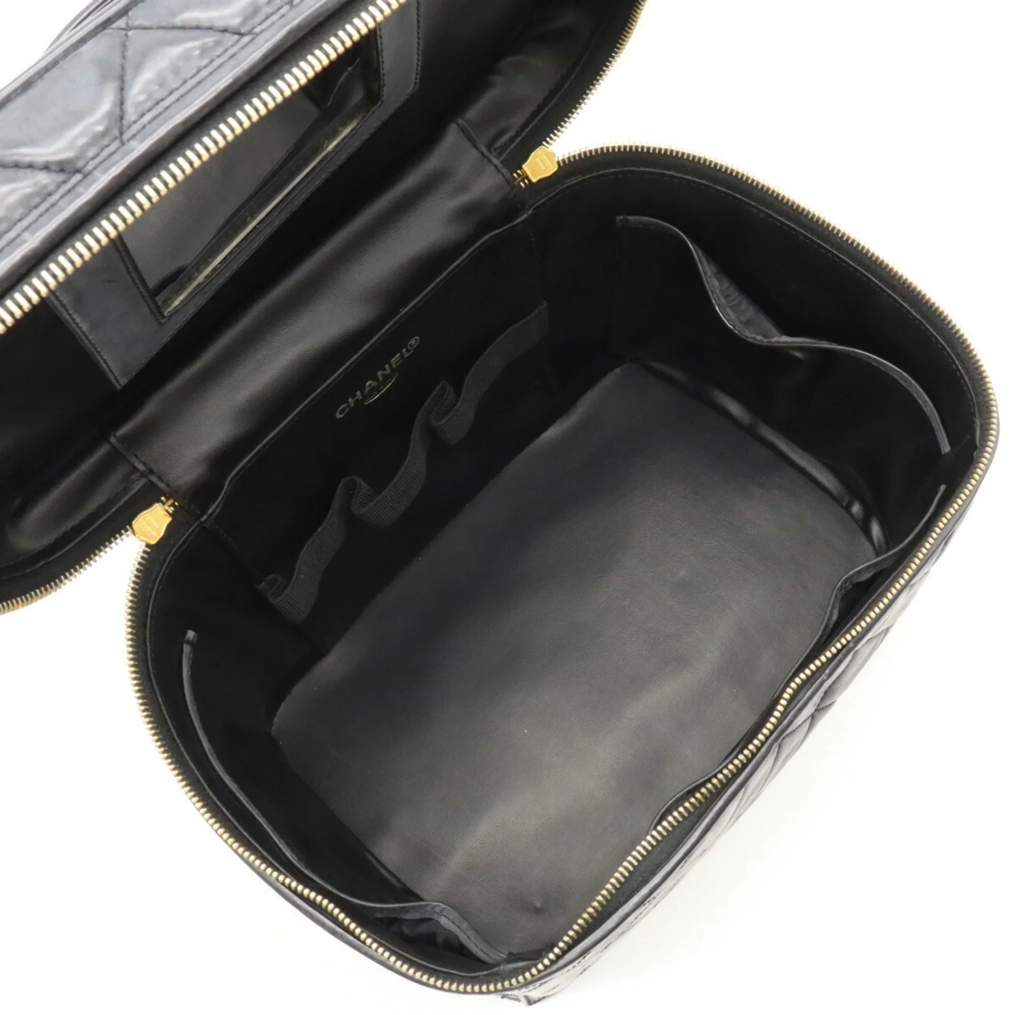 Leather Coco CHANEL Black (Fair) Handbag Shoulder Vanity Pre-Owned Mark Chanel Matelasse Bag