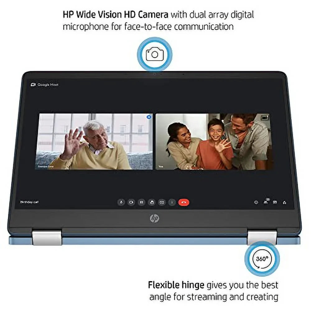 Forest Intel Celeron Touch 14" HP 4GB 600, Chromebook, OS, X360 Teal, HD N4120, eMMC, Intel UHD Graphics 64GB Chrome 14a-ca0790wm RAM,
