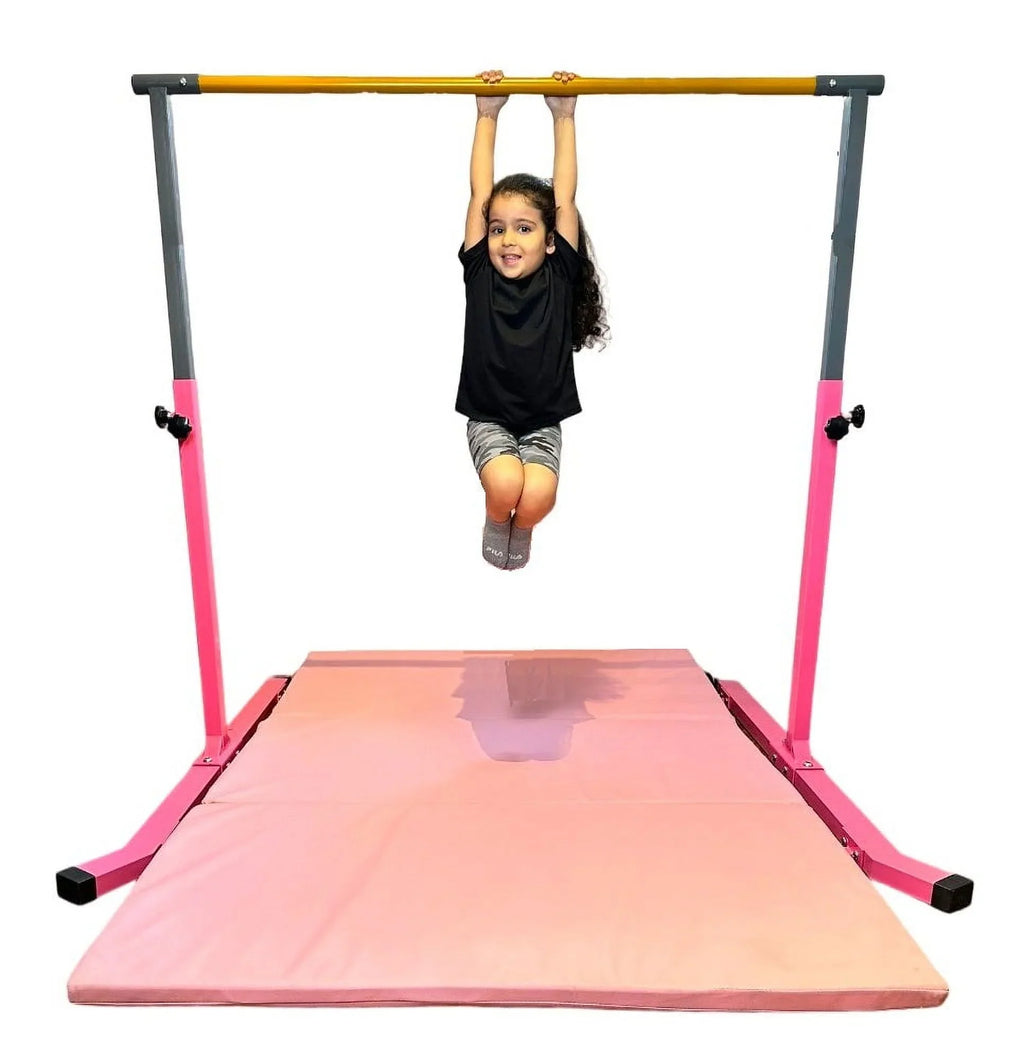 Bar Gymnastics 5 Bar for (Pink) Kip Strong to Equipment Legs Training, Star-TD Curved Gymnastics Home Gymnastic Junior Expandable Gym Adjustable Heavy Kids Height FT Duty 3 Training 5 Horizontal FT