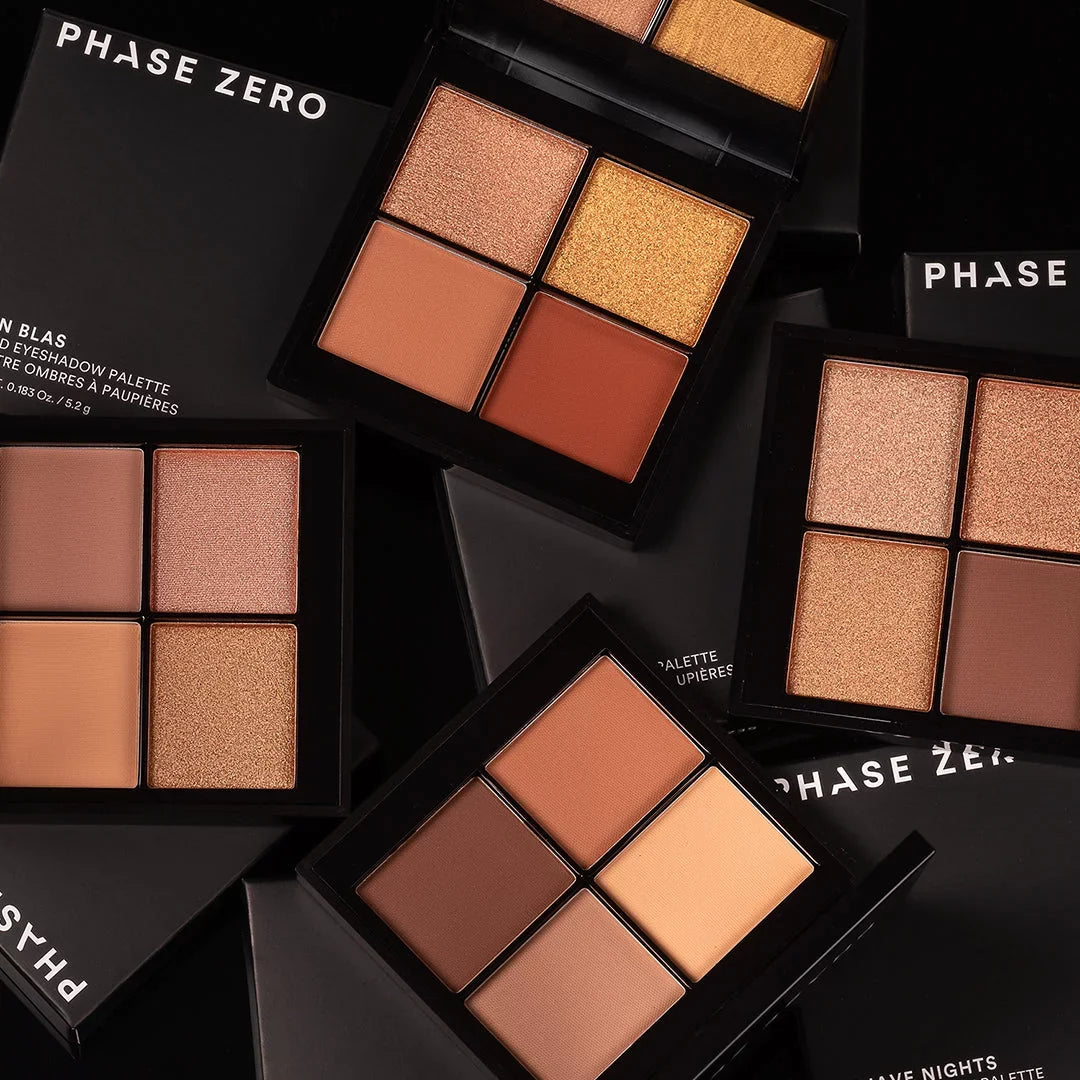 Palette of Pigmented, / Shimmer Makeup with Nights Pigments Neutral Mojave ZERO Cool-Toned 0.183 - Eyeshadow Quad a and 5.2g Oz. - Mix Eyeshadow PHASE Palette Matte -