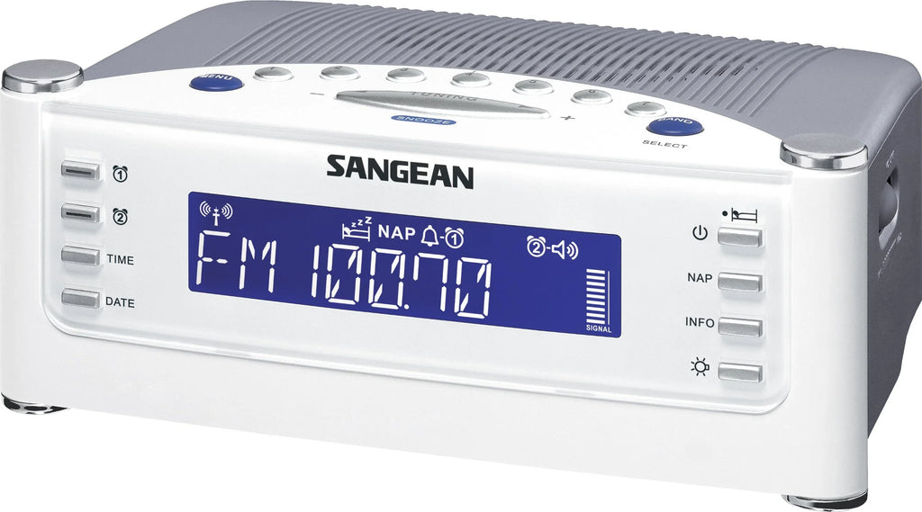Clock Radio Sangean Display Am/Fm Lcd Atomic With Rcr22