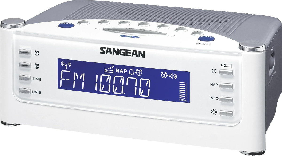 Clock Radio Sangean Display Am/Fm Lcd Atomic With Rcr22