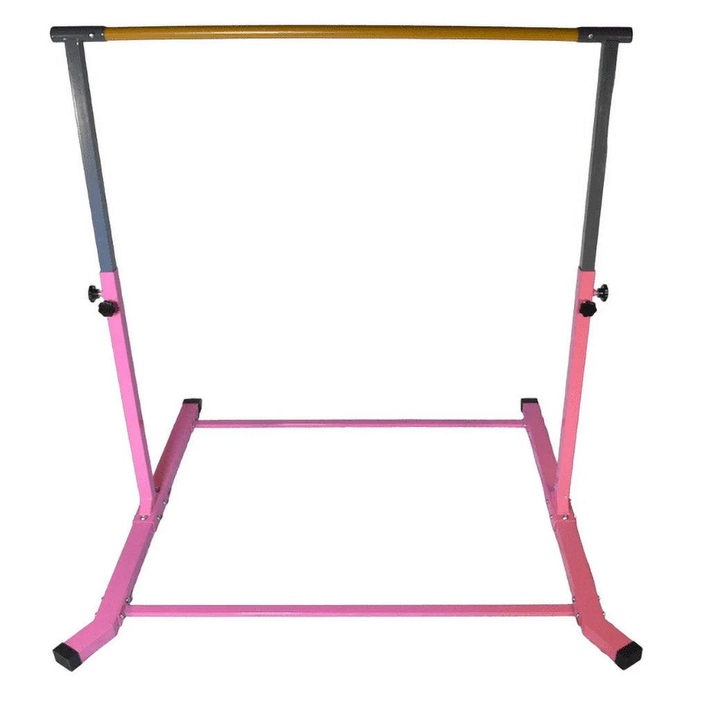 Horizontal Equipment, Gymnastic Star-TD Junior Bar, Adjustable Expandable 3-5 Duty Heavy Durable Curved Home Legs, FT, for and Height Gymnastics, Kids, Bar Pink Kip Strong Training 5