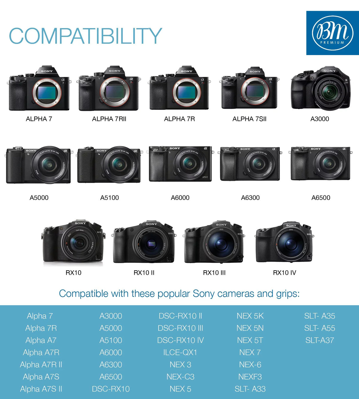 and II for a5000 2 a6000 Cameras a7 a3000 a6500 III, II, Dual 7 IV Charger a6400 Alpha II A7s a7R a6300 BM NP-FW50 Batteries A6100 DSC-RX10 A7 Sony