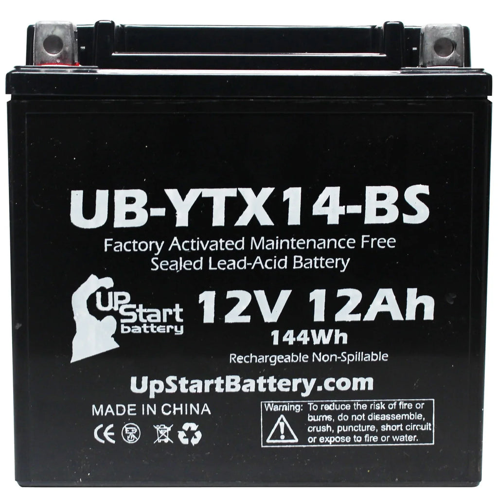 YZF1000R Maintenance Activated, 12V, Battery 1998 1000 Factory Battery 12AH, UpStart Replacement Motorcycle - UB-YTX14-BS Free, Yamaha CC