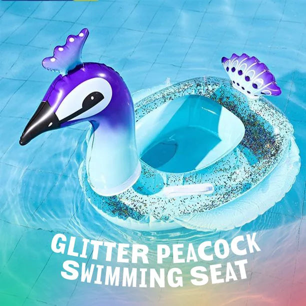 Inches Swimming Peacock with Game Water Raft Pool for Valves Toys Inflatable Fast Fun Lounge Summer 48 Beach Designed Kids Glitter Party Decorative Ionale