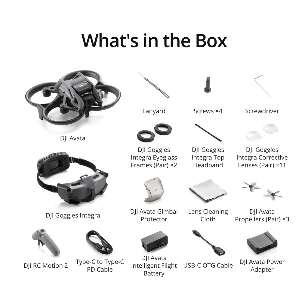 DJI w/ with Integra Goggles Combo 2 Avata Explorer & Motion Bundle FMK Controller